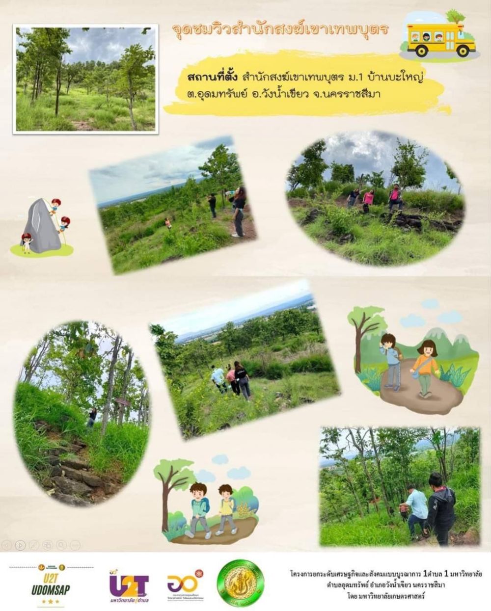 สำรวจแหล่งท่องเที่ยวภายในต.อุดมทรัพย์ร่วมกับม.เกษตรศาสตร์(อยู่ระหว่างดำเนินงาน)