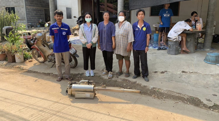 ฉีดพ่นหมอกควันกำจัดลูกน้ำยุงลาย บ้านบะด่าน หมู่ที่ 5