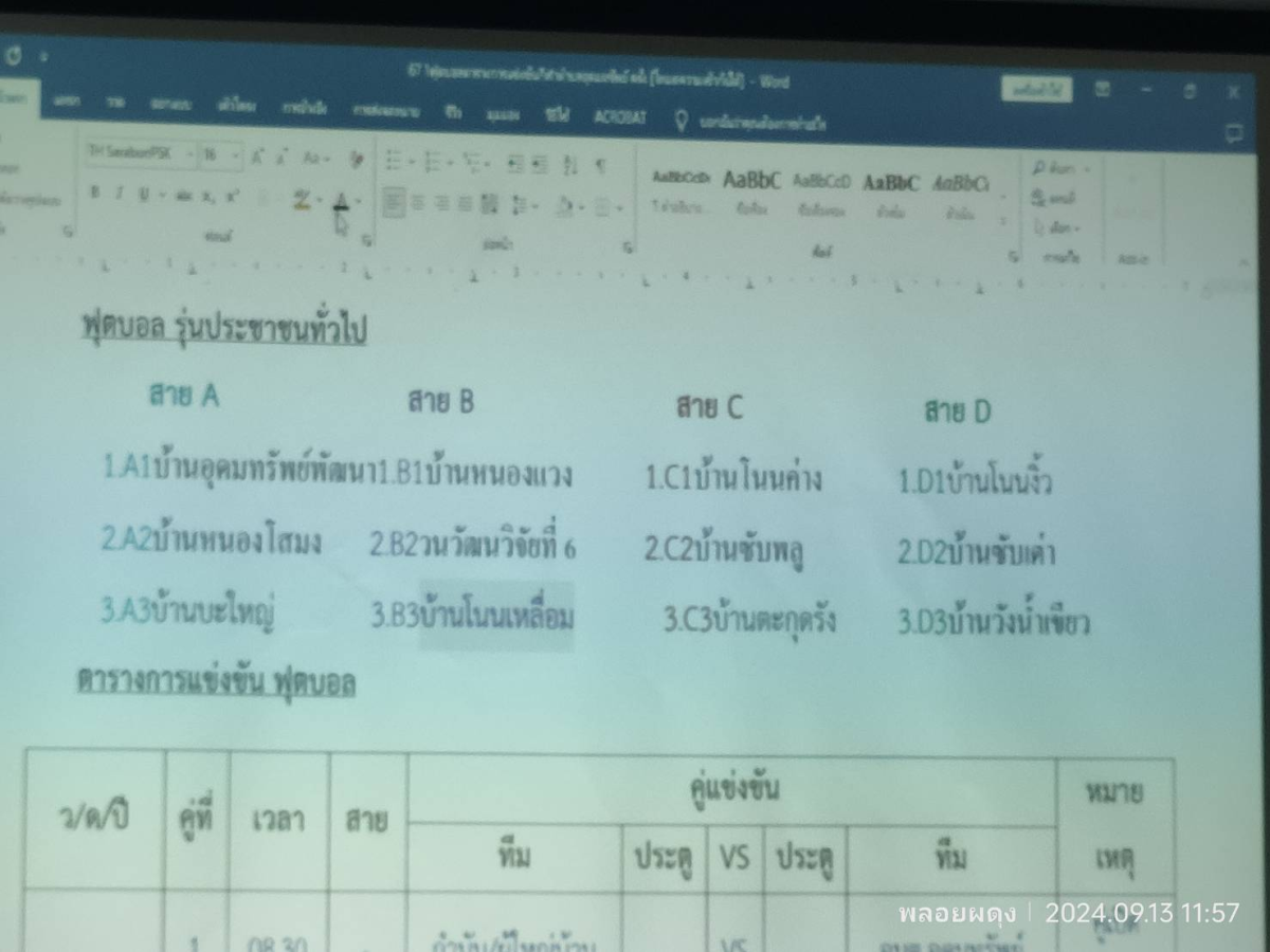 การประชุมจับฉลากการแข่งขันกีฬา ตำบลอุดมทรัพย์ ครั้งที่ 41