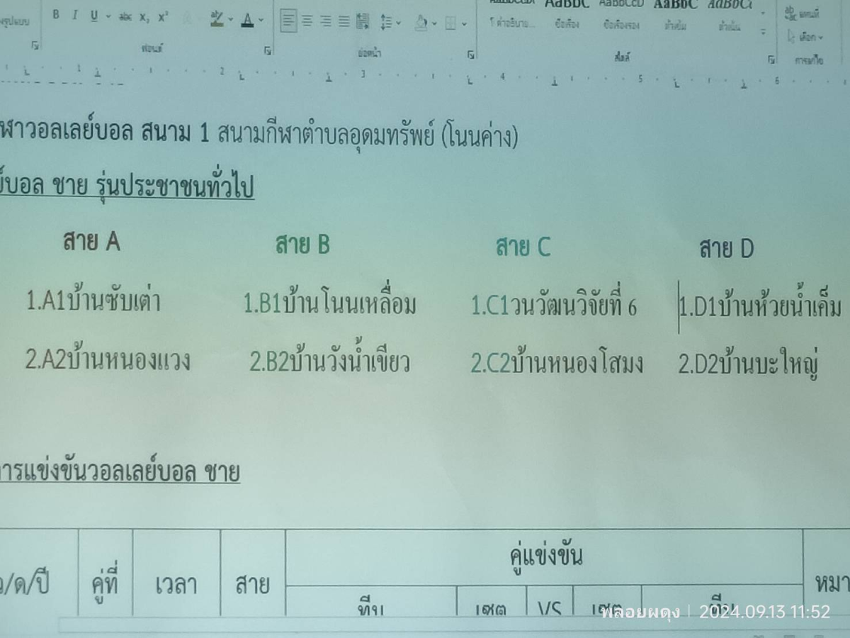 การประชุมจับฉลากการแข่งขันกีฬา ตำบลอุดมทรัพย์ ครั้งที่ 41