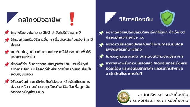 ประชาสัมพันธ์ แจ้งเตือนให้ประชาชนระมัดระวังการดำเนินงานของกลุ่มมิจฉาชีพแอบอ้างหนังสือของทางราชการ แจ้งเร่งรัดประชาชนลงทะเบียนตรวจสอบข้อมูลรูปแปลงที่ดินที่เว็บไซต์ของกรมที่ิดิน