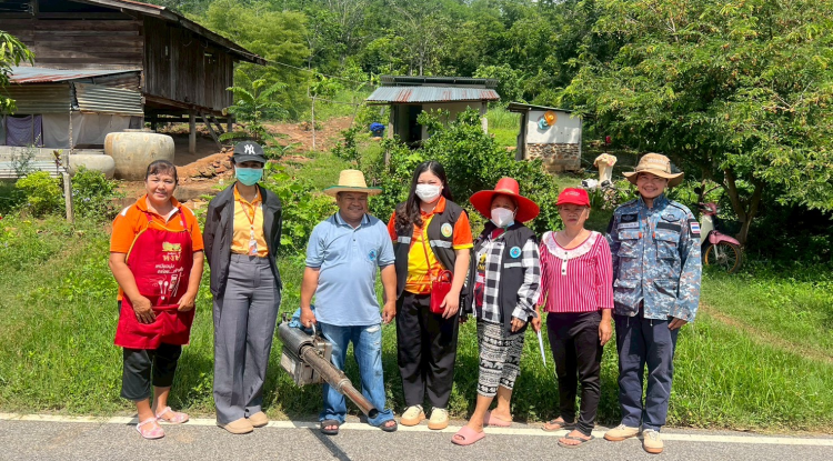 ฉีดพ่นหมอกควันกำจัดลูกน้ำยุงลาย ครั้งที่ 1 บริเวณภายในหมู่บ้าน วังน้ำเขียว ม.9 