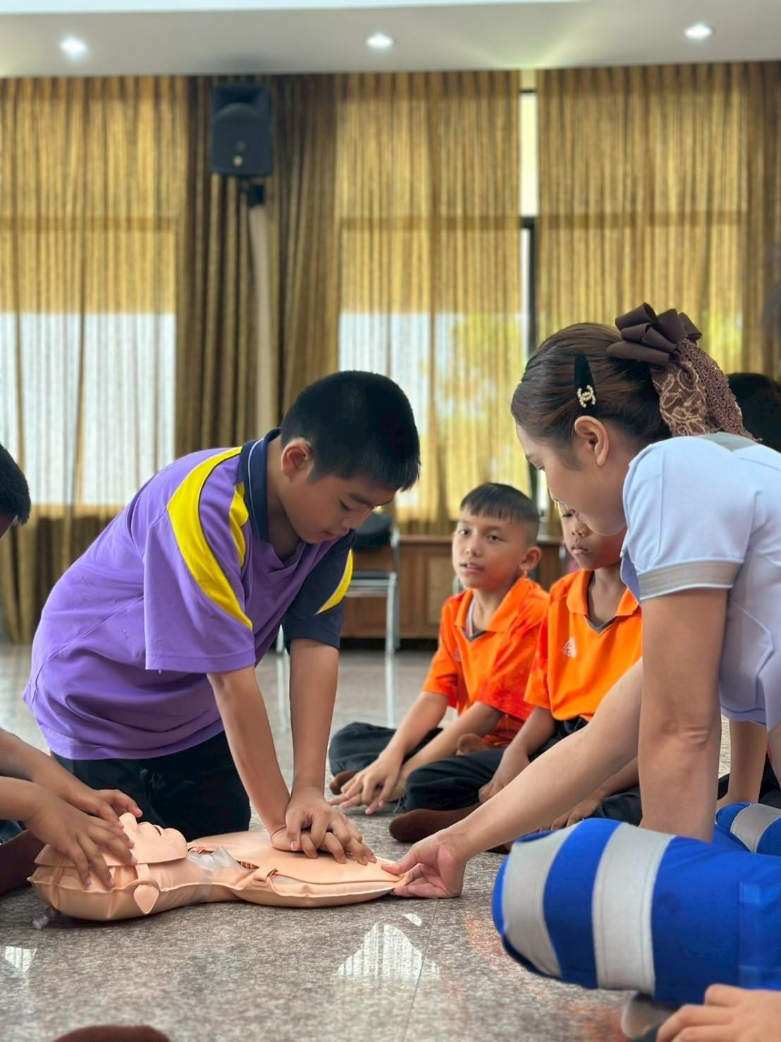 โครงการอบรมเชิงปฏิบัติการเพื่อพัฒนาศักยภาพเด็กนักเรียน ในการป้องกันและช่วยเหลือเด็กจมน้ำ ประจำปีงบประมาณ 2568 