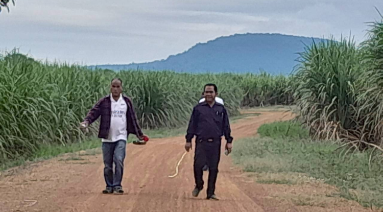 สำรวจพื้นที่ก่อสร้างถนนคอนกรีตเสริมเหล็ก ถนนหนองข้าวเหนียว บ้านโนนเหลื่อม-บ้านหัวเขาทอง หมู่ที่ 2