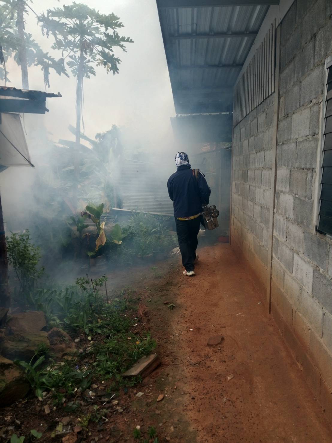 กิจกรรมฉีดพ่นหมอกควันกำจัดลูกน้ำยุงลาย ภายในหมู่บ้านวังน้ำเขียว ม.9