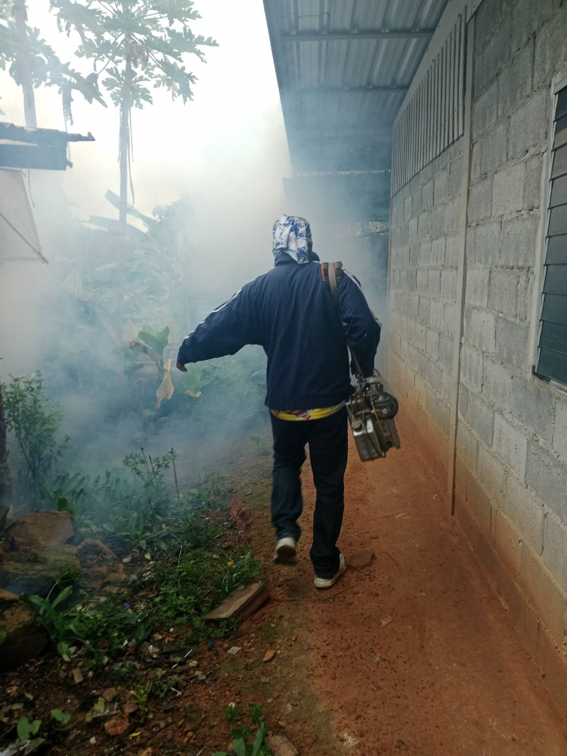กิจกรรมฉีดพ่นหมอกควันกำจัดลูกน้ำยุงลาย ภายในหมู่บ้านวังน้ำเขียว ม.9