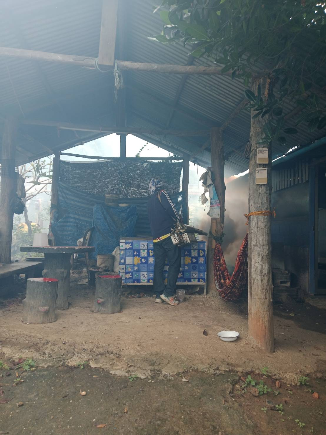 กิจกรรมฉีดพ่นหมอกควันกำจัดลูกน้ำยุงลาย ภายในหมู่บ้านวังน้ำเขียว ม.9