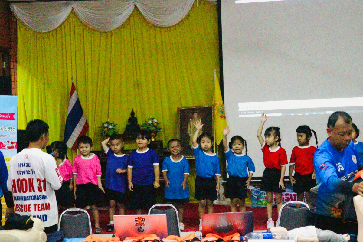 พิธีเปิดโครงการเฝ้าระวังป้องกันเด็กจมน้ำ ศูนย์พัฒนาเด็กเล็กในตำบลอุดมทรัพย์ ประจำปีงบประมาณ พ.ศ. 2569